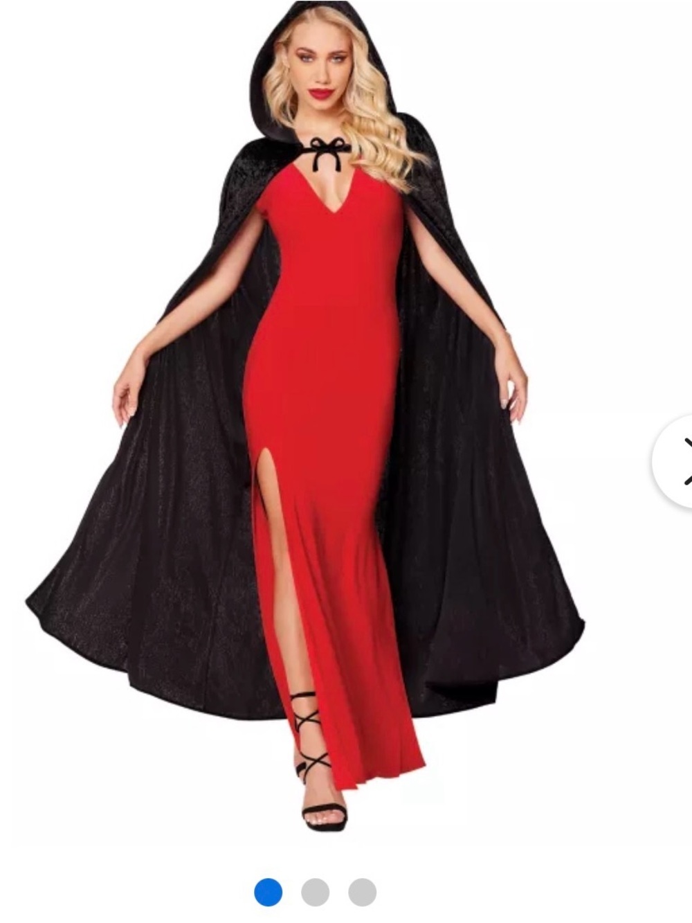 Spirit Red Dress with Black Hooded Cape